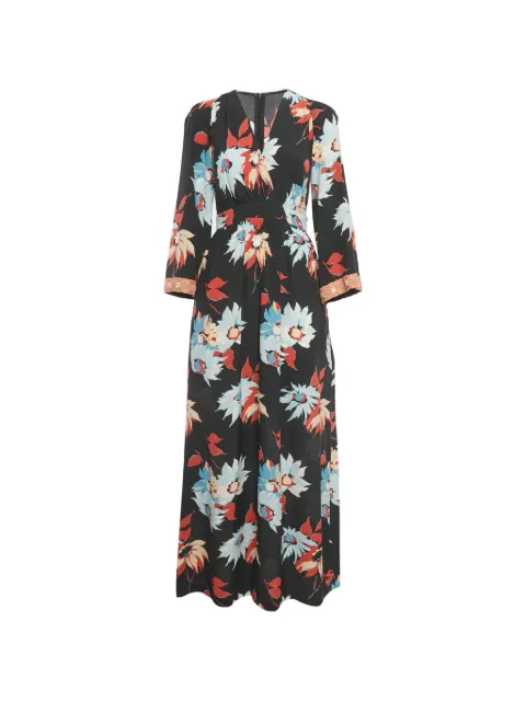 Etro Pre-Owned floral-print embellished-cuff dress