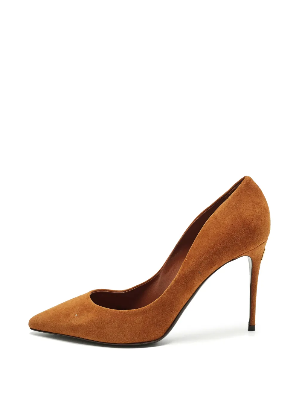 Dolce & Gabbana Pre-Owned DG plaque pointed-toe pumps - Braun