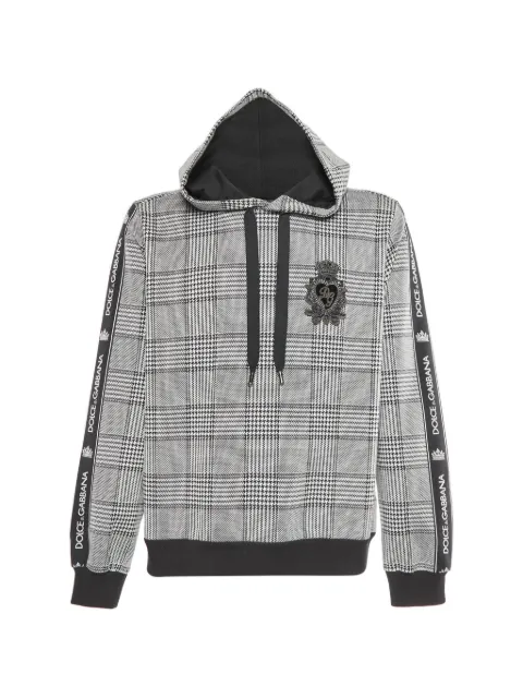 Dolce & Gabbana Pre-Owned plaid-pattern drawstring hoodie