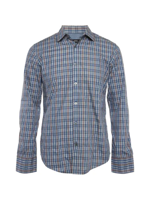 BOSS camisa slim con cuadros estampados