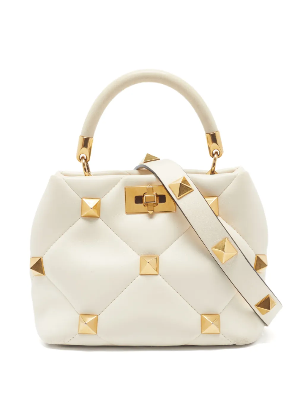 Valentino Garavani Pre-Owned small Roman Stud quilted tote bag - Bianco