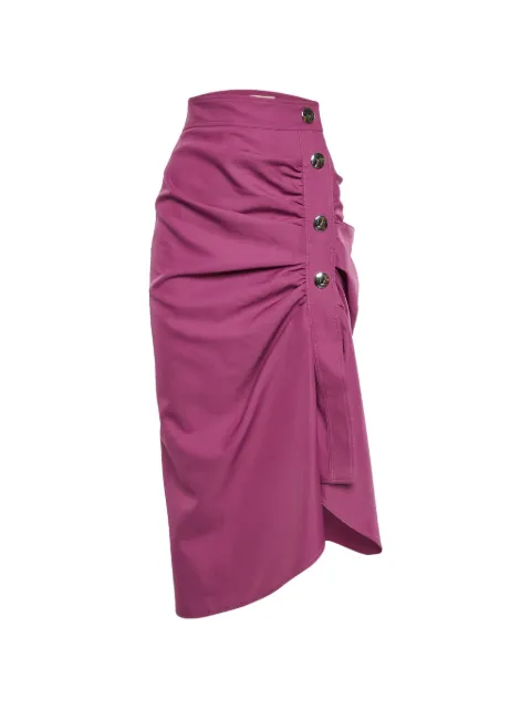 Marni Pre-Owned ruched asymmetric midi skirt