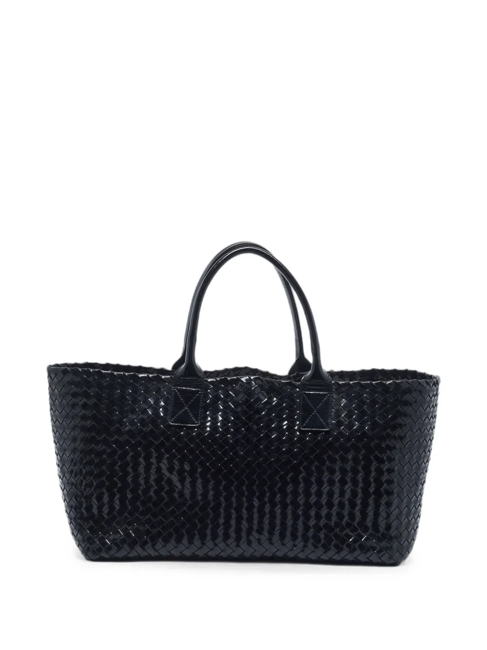 Bottega Veneta Pre-Owned Medium Cabat Intrecciato shopper Zwart