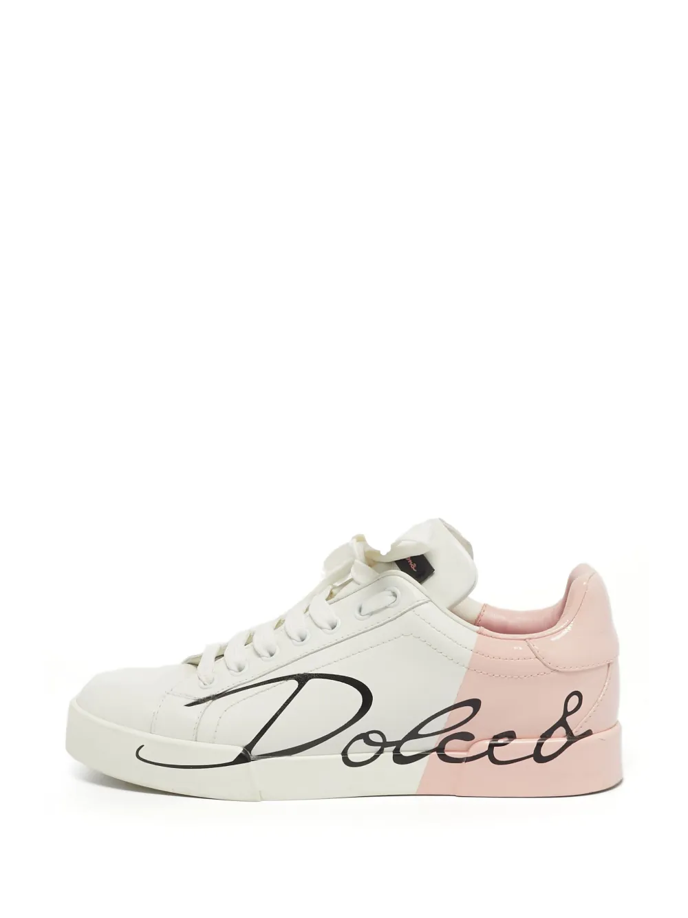 Dolce & Gabbana Pre-Owned Portofino script low-top sneakers - Bianco