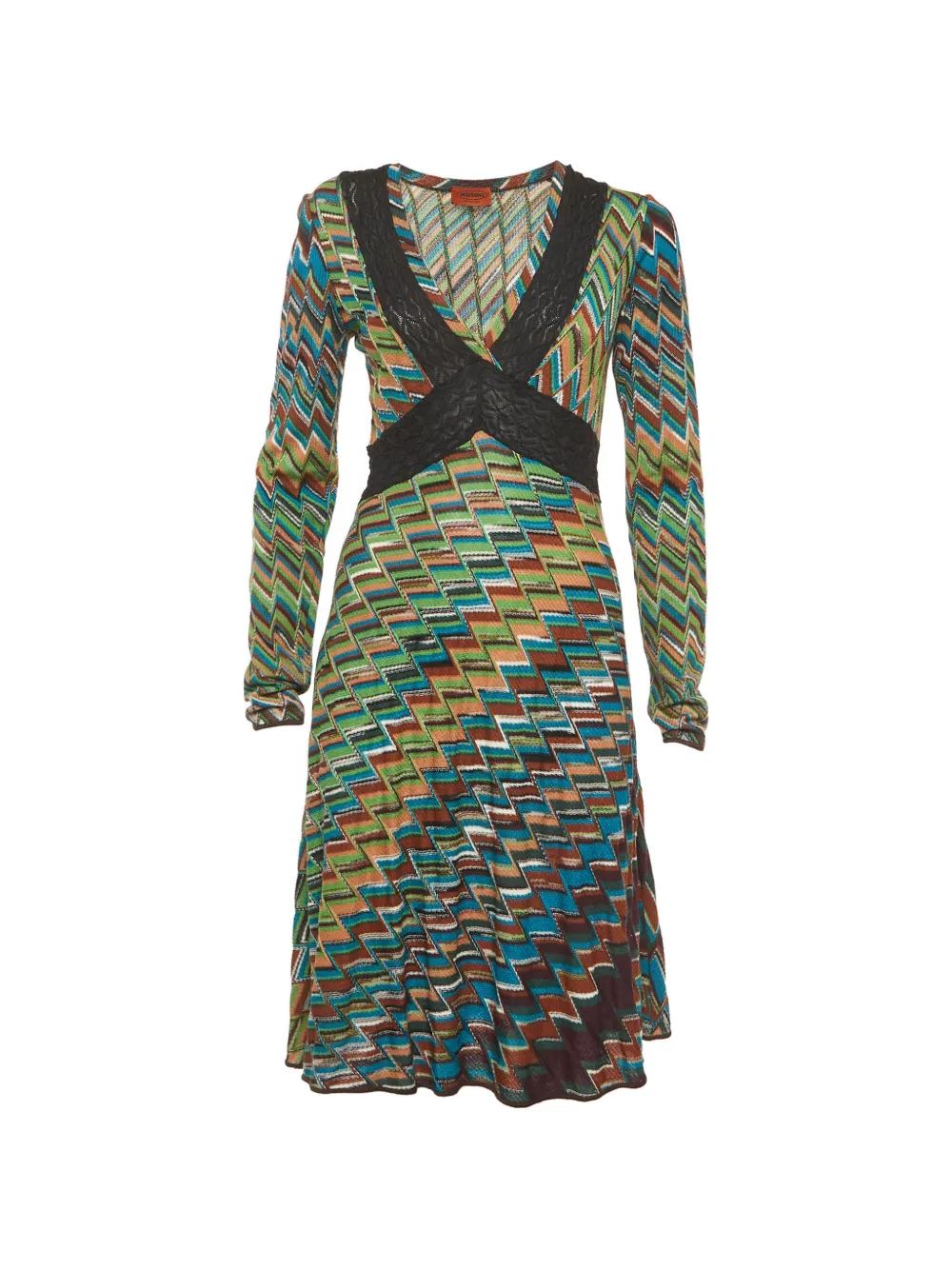 Missoni Pre-Owned zig-zag knit midi dress - Blu