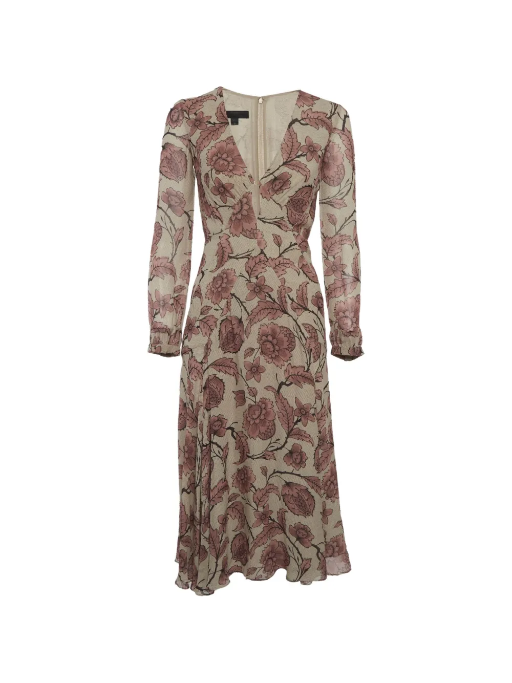 Burberry Pre-Owned Abito midi svasato a fiori - Toni neutri