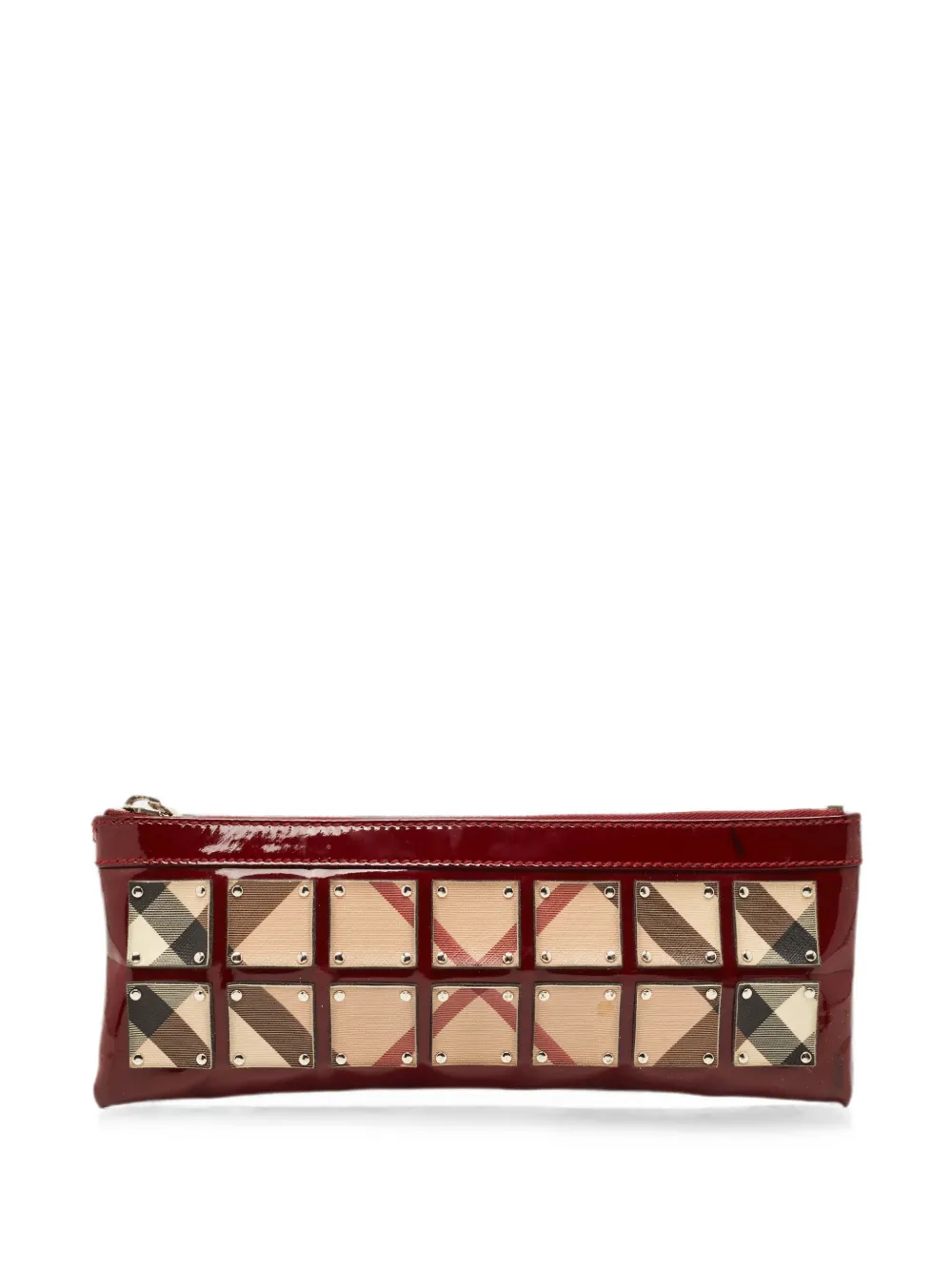 Burberry Pre-Owned Super Nova Check clutch bag - Rosso
