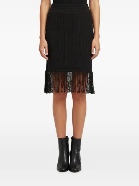 Balmain Pre-Owned rib-knit fringed mini skirt