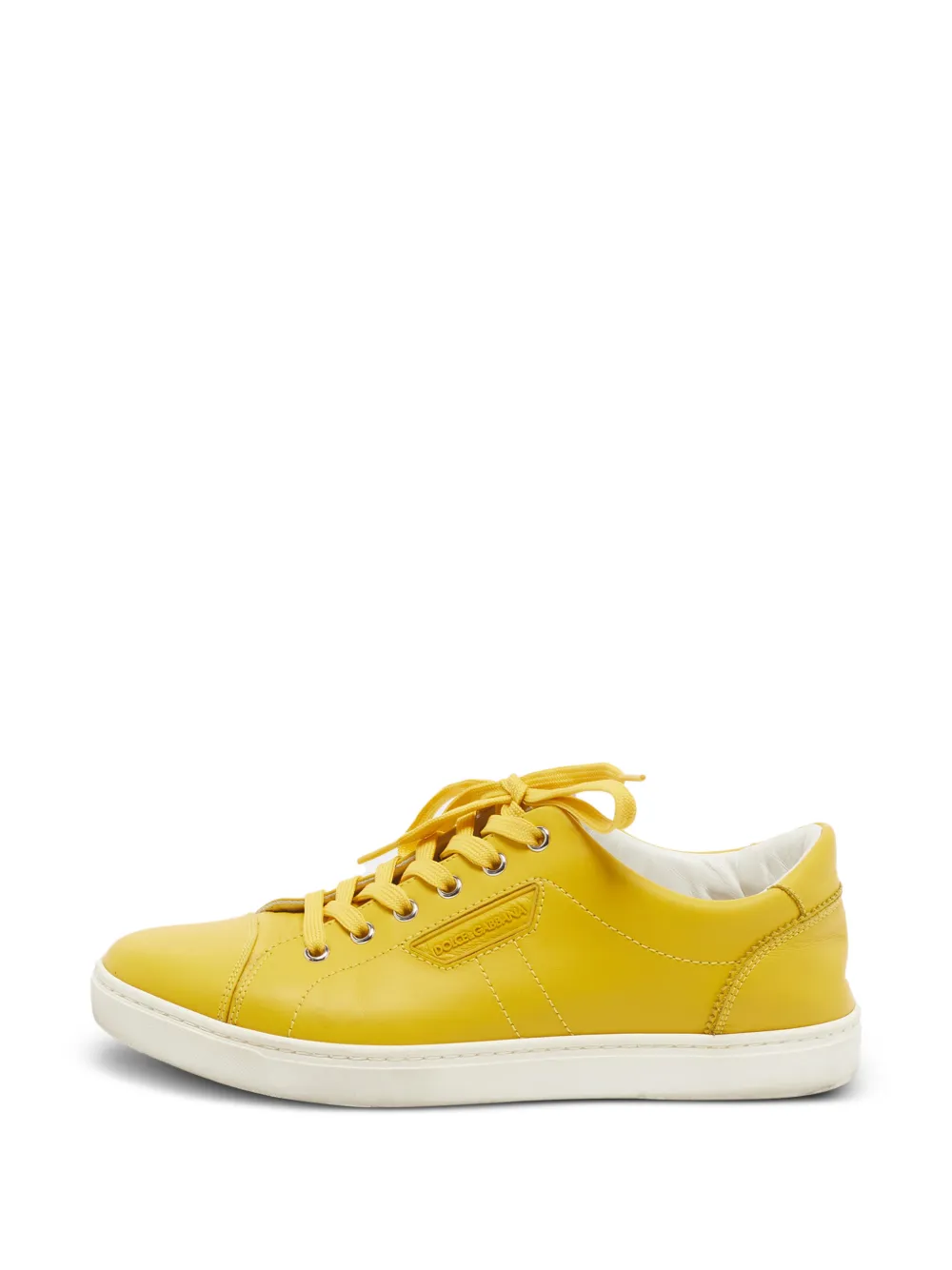 Dolce & Gabbana Pre-Owned logo-detail lace-up leather sneakers - Giallo