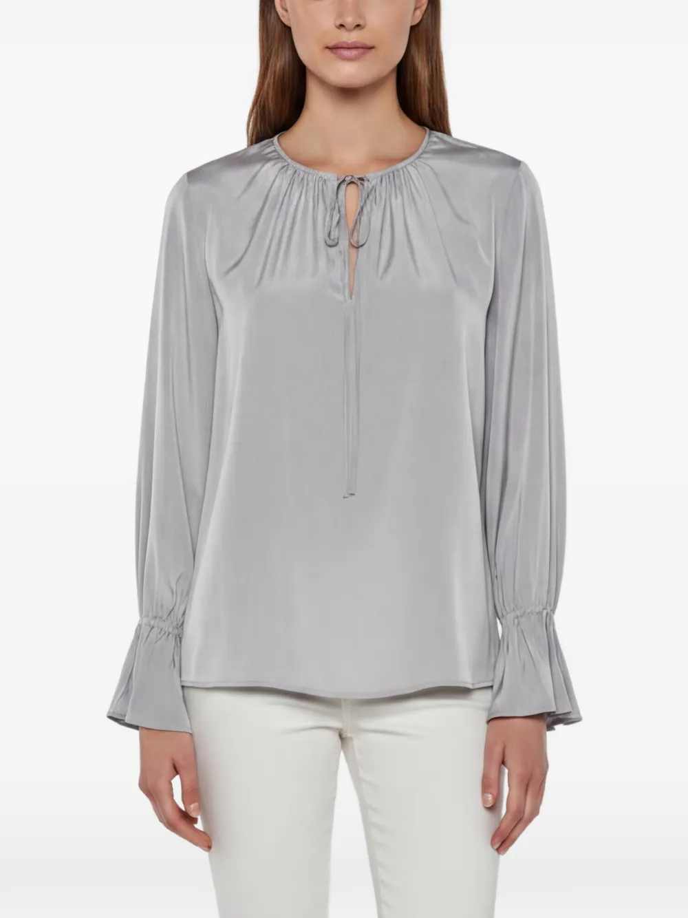 DVF Diane von Furstenberg ruffled neck-tie blouse - Violett