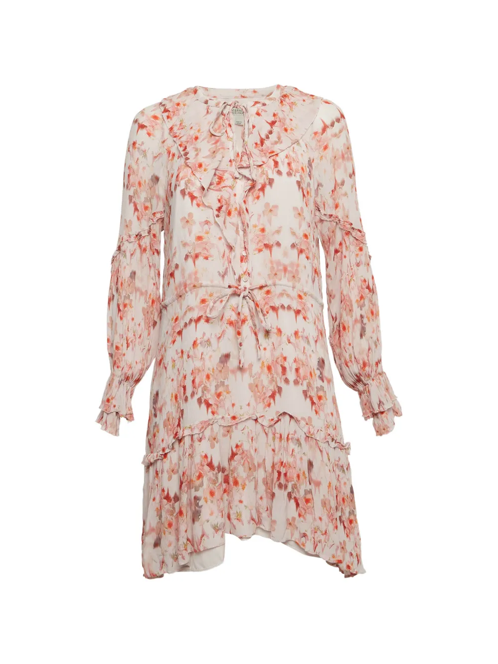 AllSaints floral-print mini dress - Toni neutri