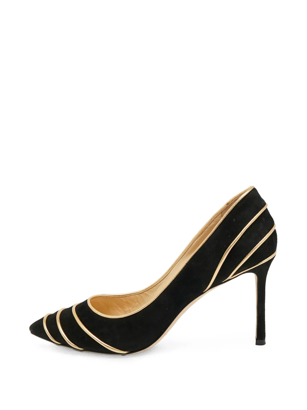 Jimmy Choo Pre-Owned Romy leather-trim pumps - Schwarz