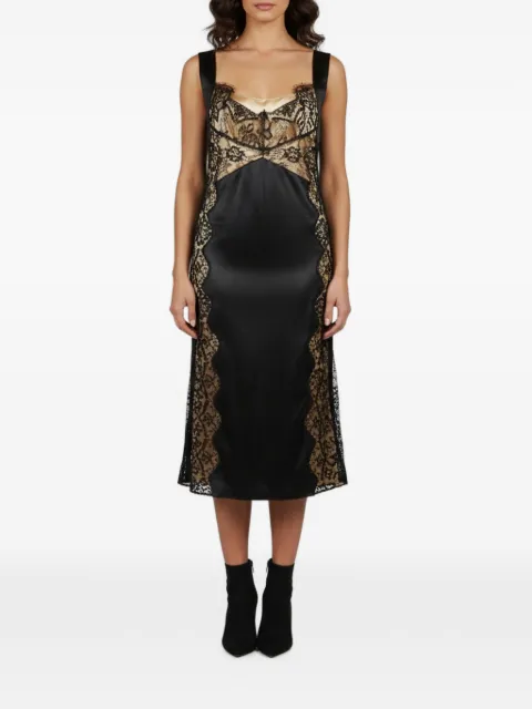 Dolce & Gabbana Pre-Owned lace-panel satin midi dress