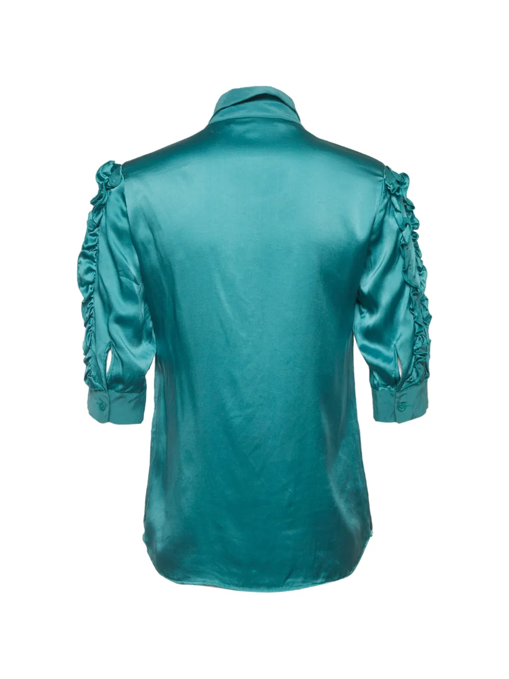  Moschino Pre-owned Ruffled Satin Shirt - Azul 