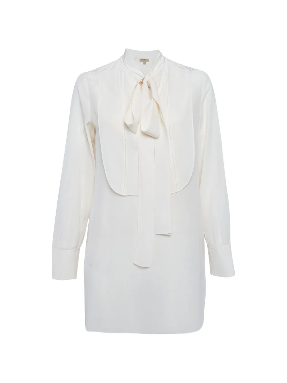 Pre-owned Burberry Neck-tie Long-sleeve Blouse In White