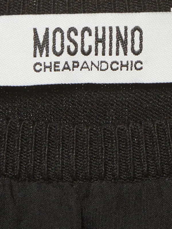 Moschino Cheap & Chic ラッフルノースリーブ トップ | ブラック 