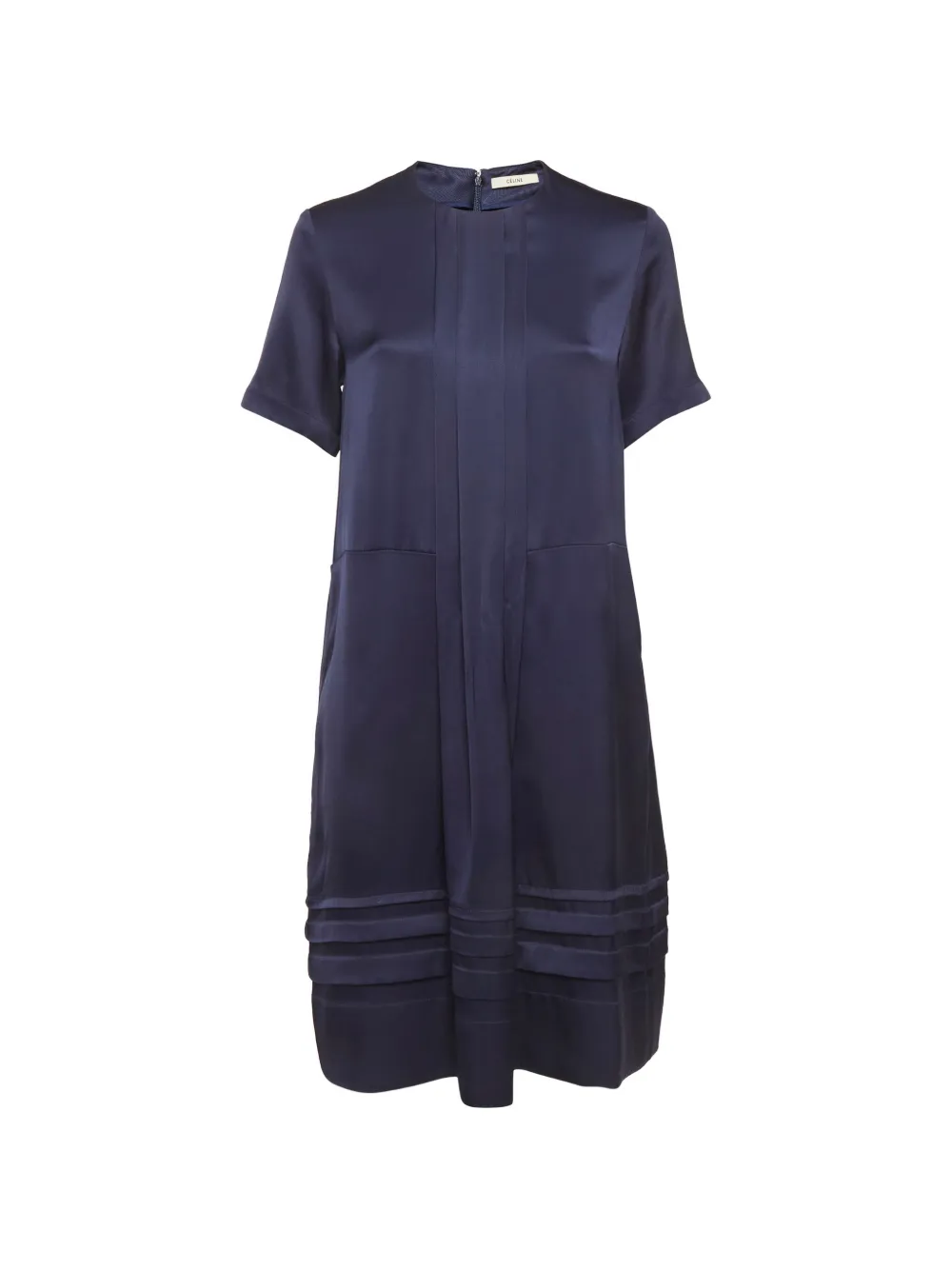 Celine Pre-Owned pleated satin midi dress - Blue