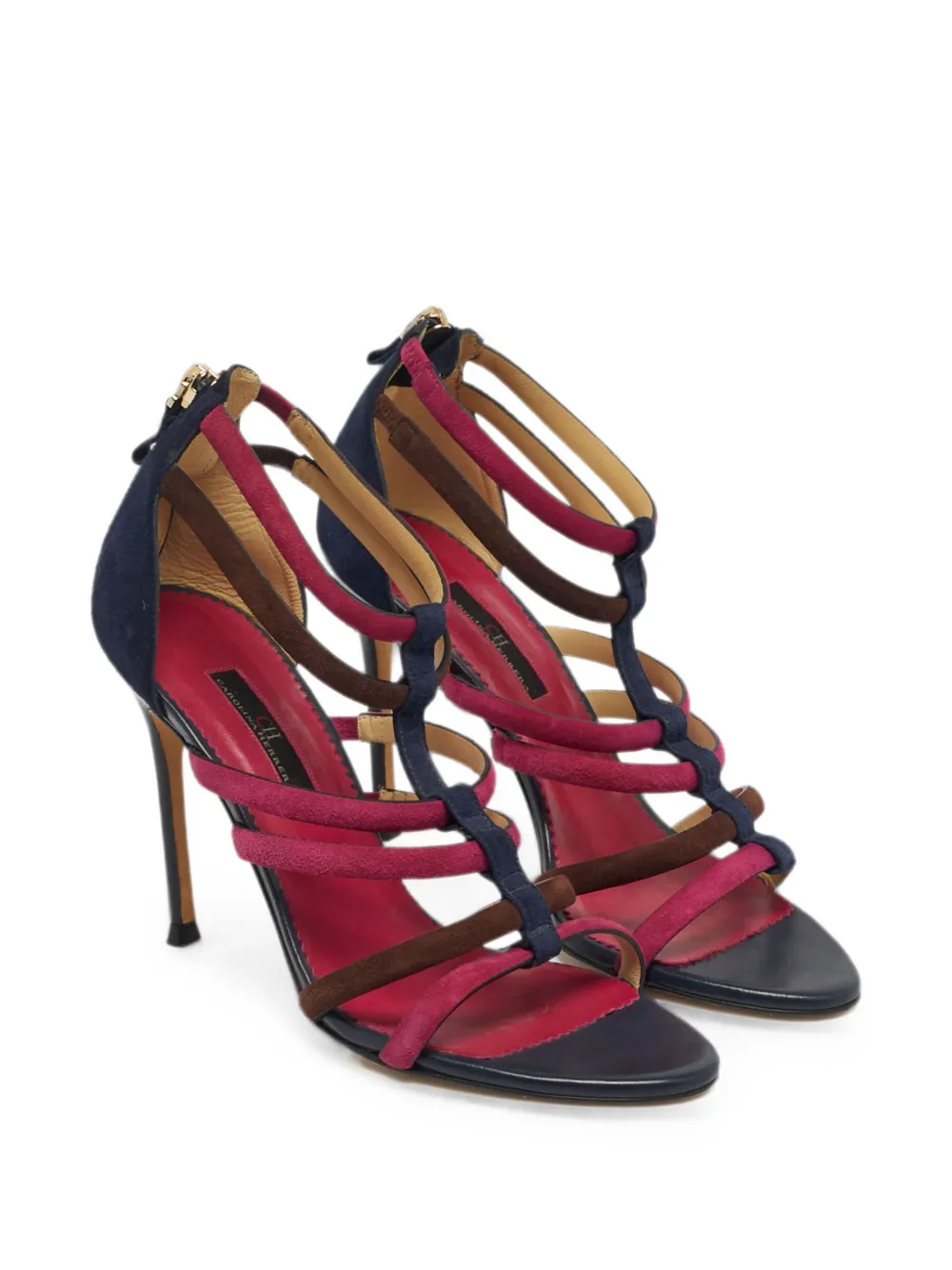 Carolina Herrera Vintage Riemensandalen aus Wildleder - Blau