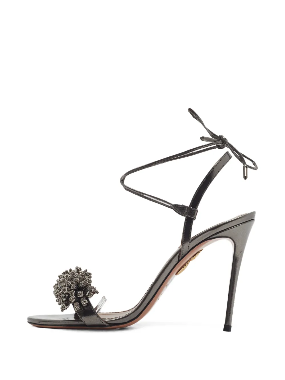 Aquazzura Verzierte Monaco Sandalen mit Knöchelriemen - Grau