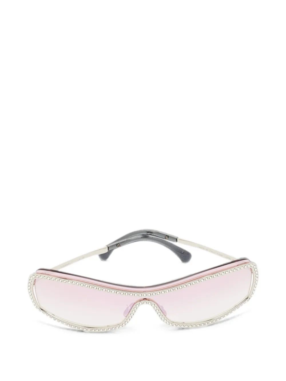 CHANEL Pre-Owned CC crystal-shield sunglasses - Rosa
