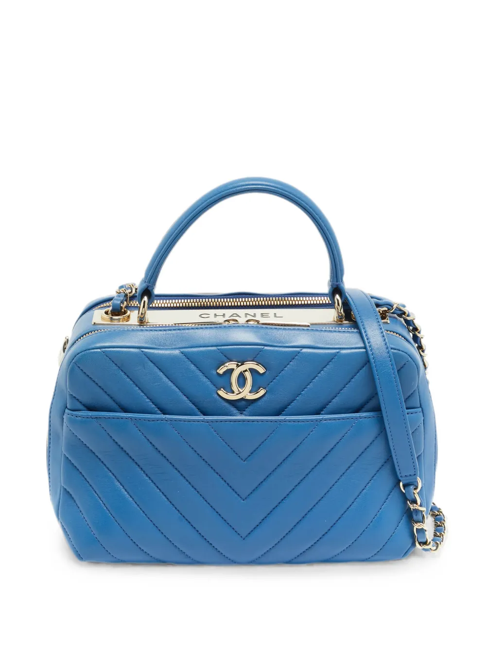 CHANEL Pre-Owned Trendy CC chevron-quilted tote bag - Blau