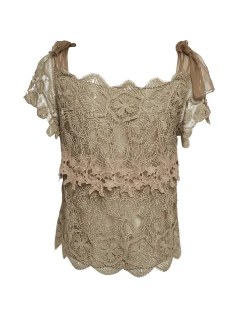 Alberta Ferretti Vintage ruffled lace top