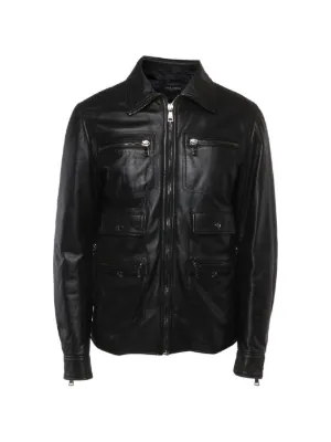 Versace Leather Biker Jacket | Black | FARFETCH