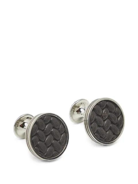 Montblanc Monograin leather-inlay cufflinks