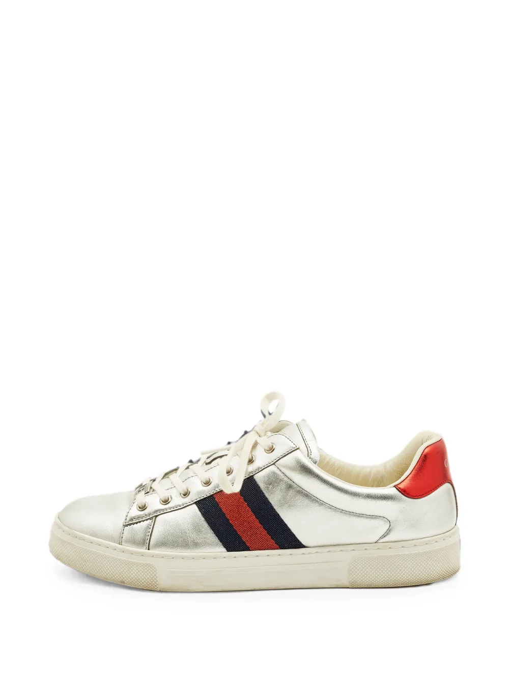Gucci Pre-Owned Ace Web low-top sneakers - Silber
