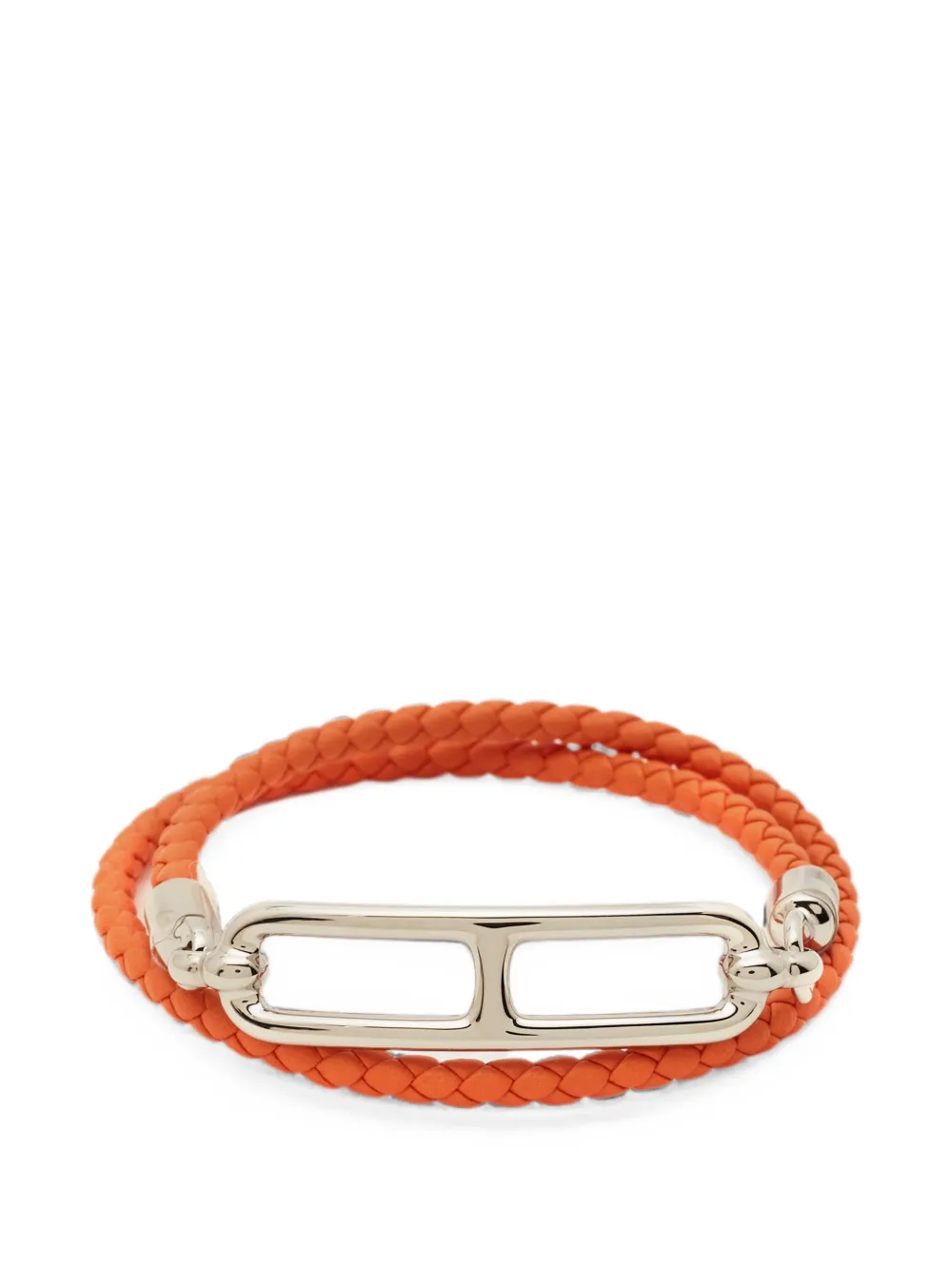 Hermès Pre-Owned Roulis braided leather bracelet - Argento