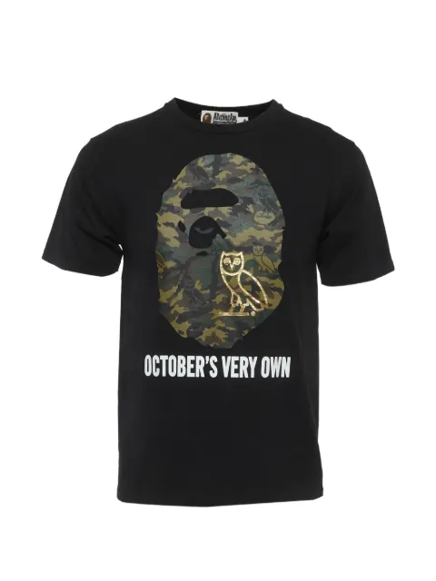 A BATHING APE® x OVO Woodland Camo Ape Head T-shirt