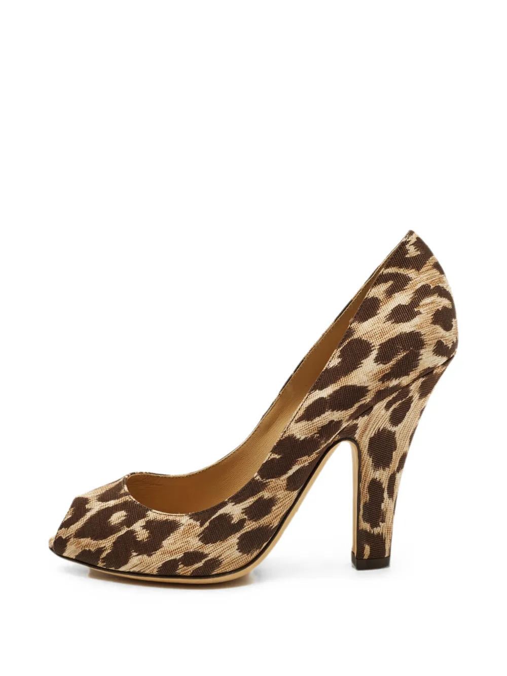 Dolce & Gabbana Pre-Owned leopard-print peep-toe pumps - Marrone