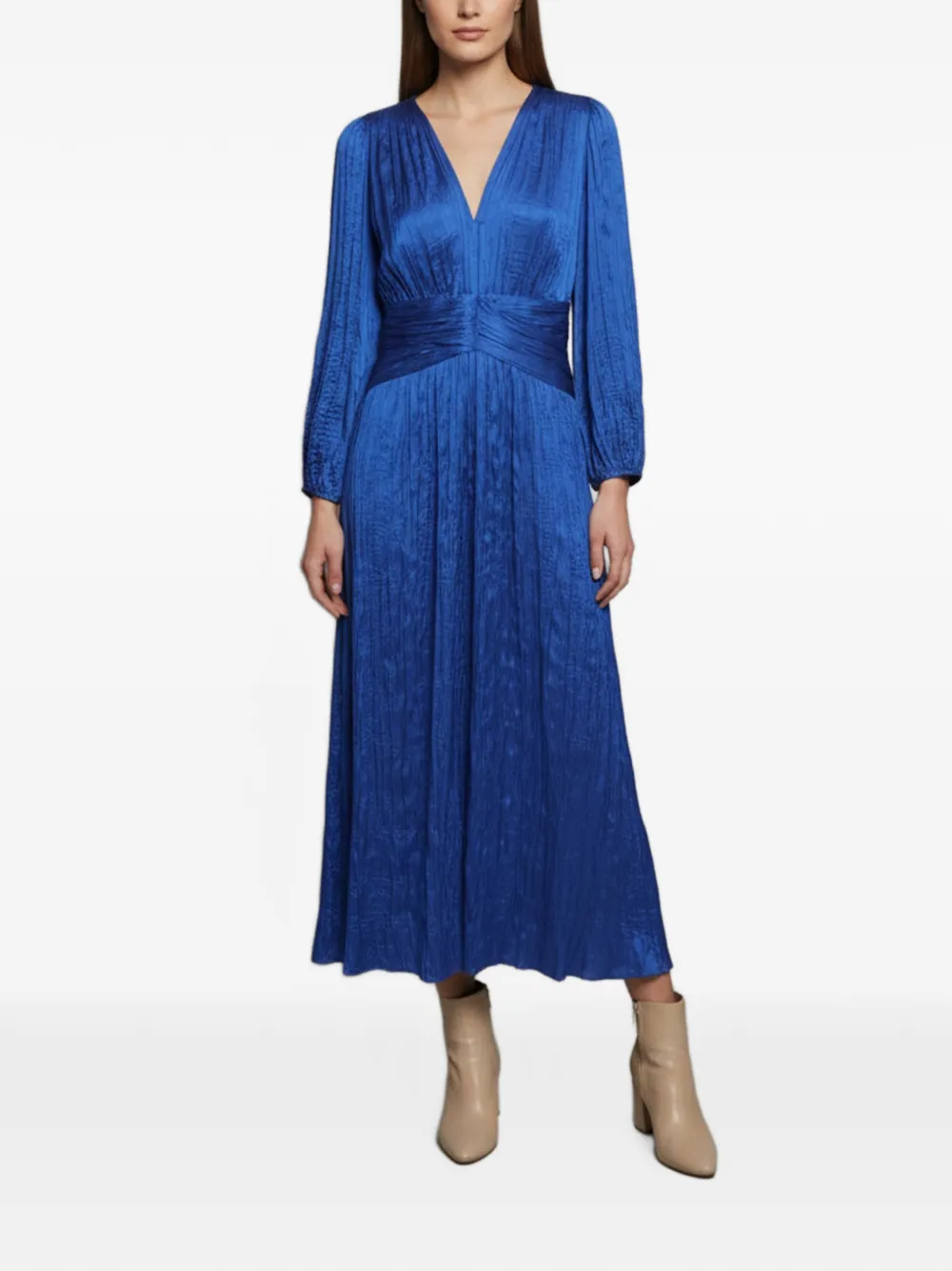 Maje Raleyma pleated maxi dress - Blu