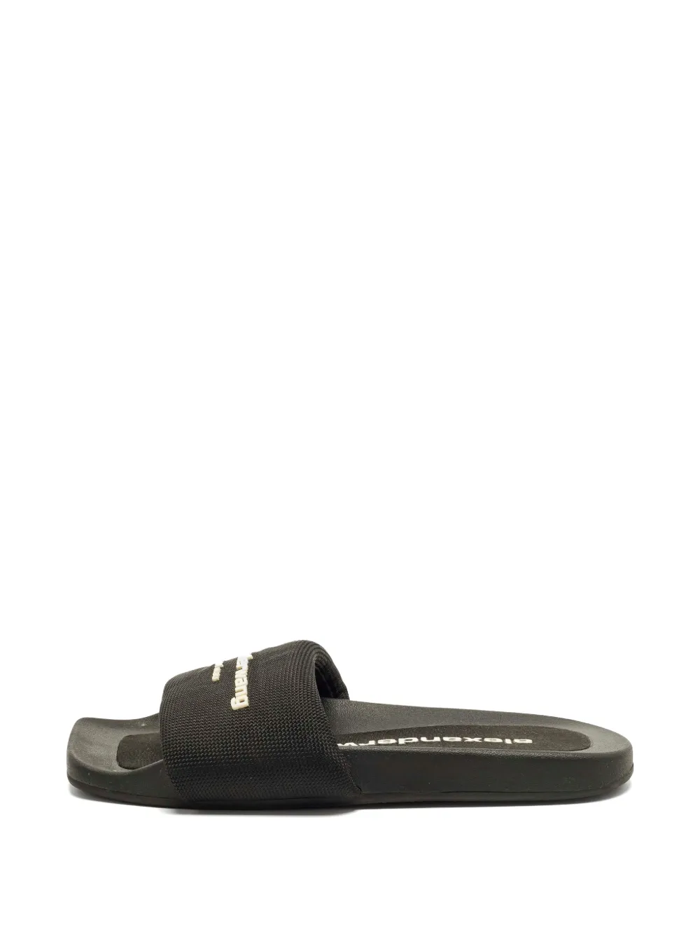 Alexander Wang logo-print pool slides - Nero