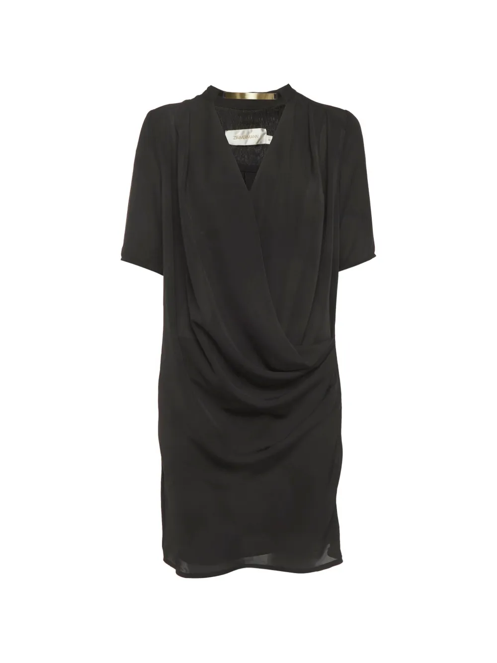 ZIMMERMANN draped V-neck mini dress - Nero