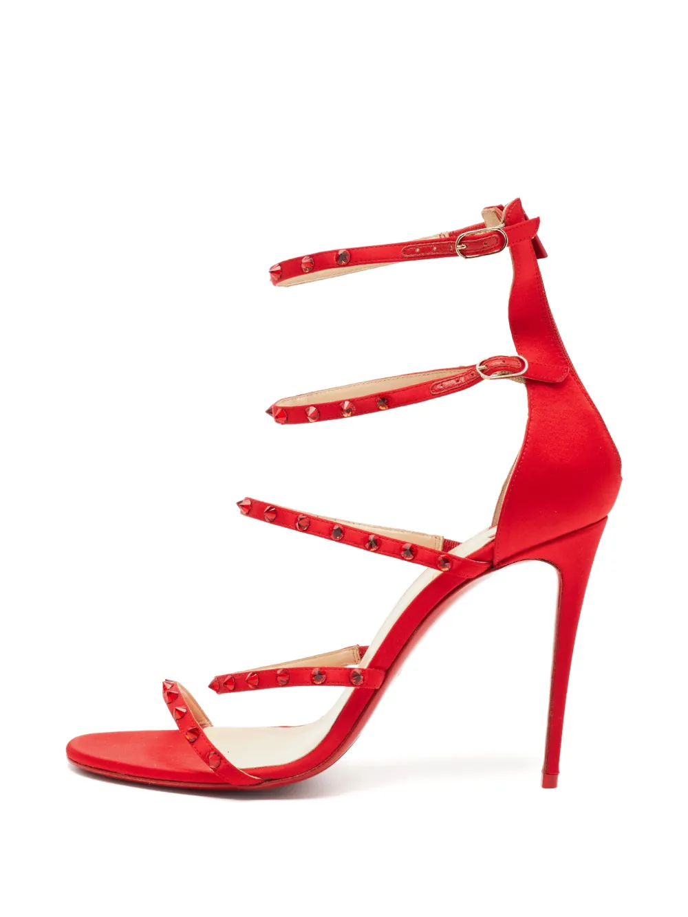 Christian Louboutin Pre-Owned crystal-embellished satin heeled sandals - Rot