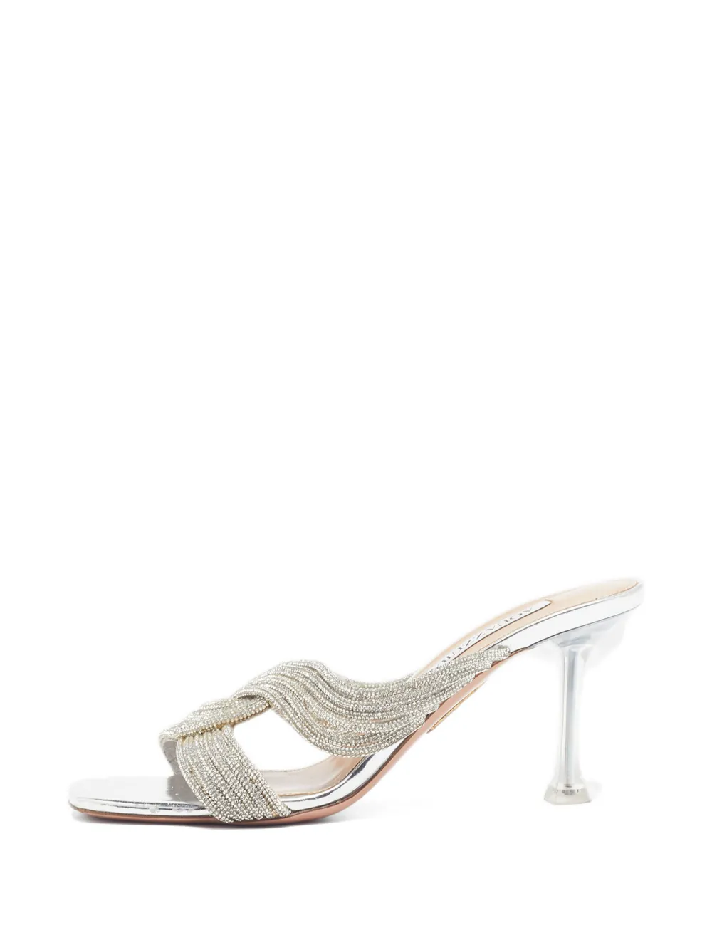 Aquazzura Gatsby crystal-embellished sandals - Argento