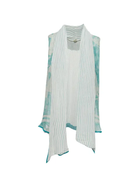 Hermès Pre-Owned striped open-front blouse