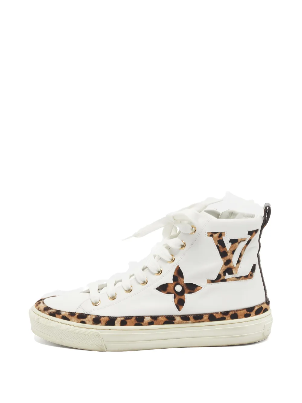 Louis Vuitton Pre-Owned Stellar Sneakers mit Leoparden-Print - Weiß