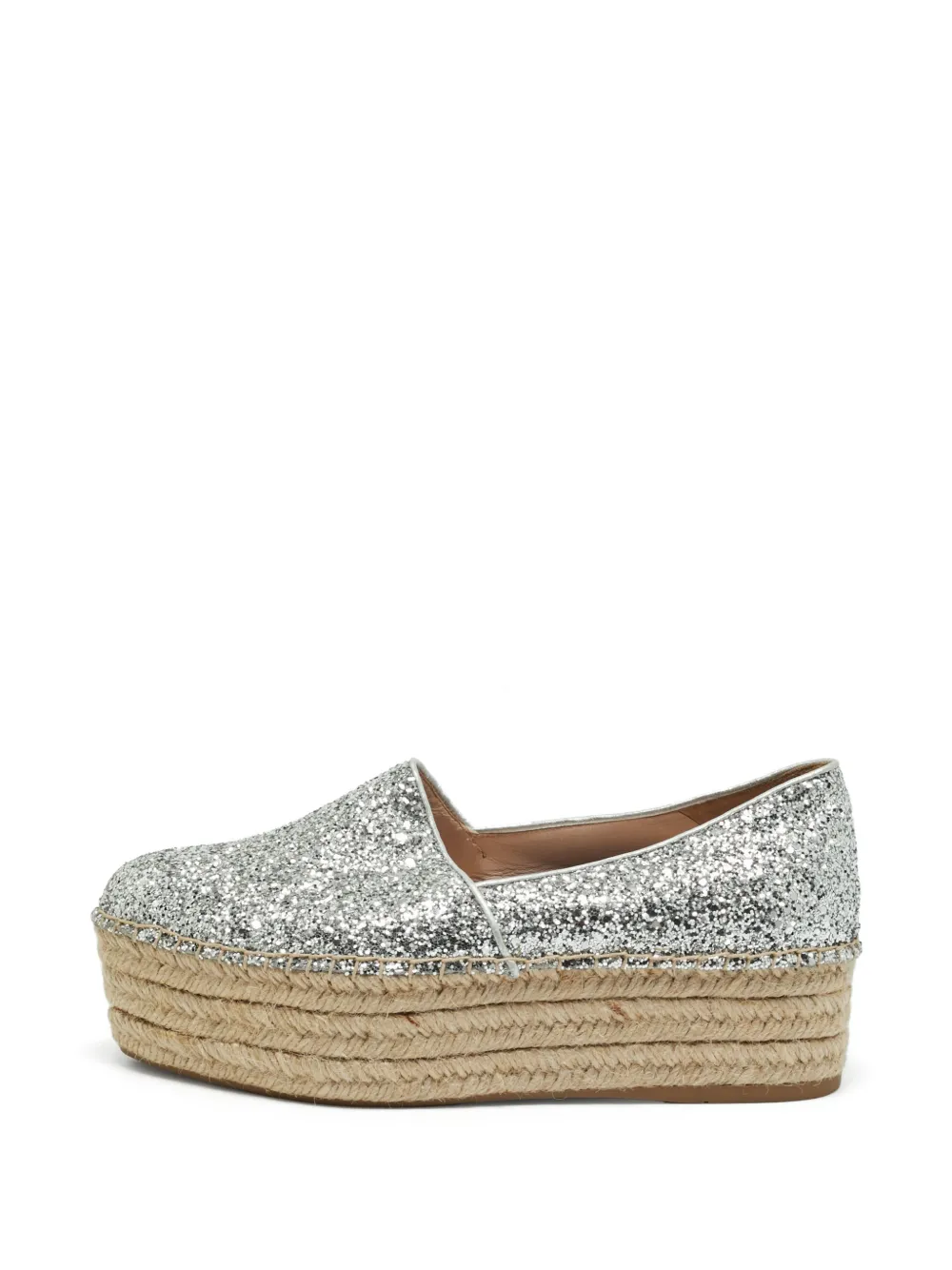 Miu Miu Pre-Owned glitter platform espadrilles - Silber