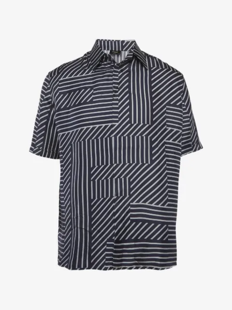 Fendi Pre-Owned camisa a rayas de seda