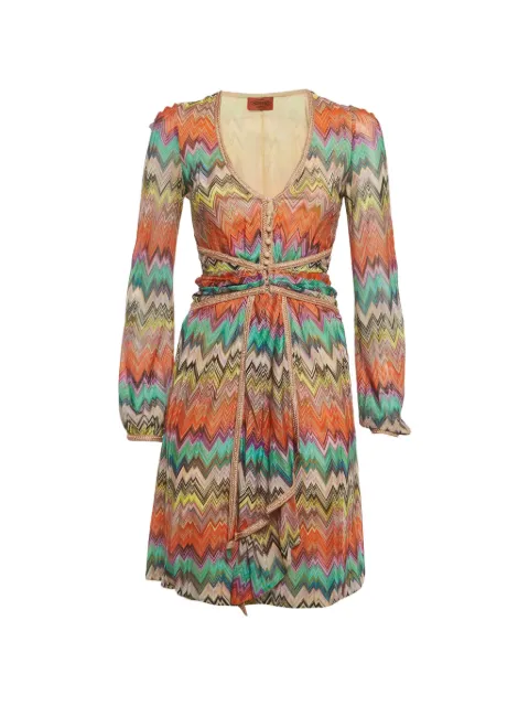 Missoni Pre-Owned zigzag-pattern knit midi dress