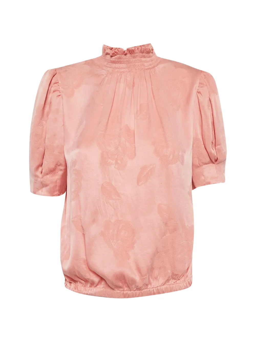 alice + olivia floral-jacquard puff-sleeve blouse - Rosa
