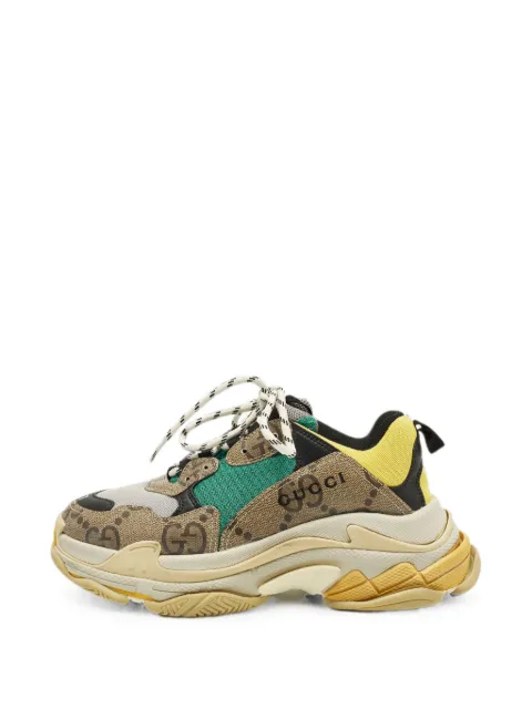 Gucci Pre-Owned x Balenciaga Triple S GG canvas sneakers