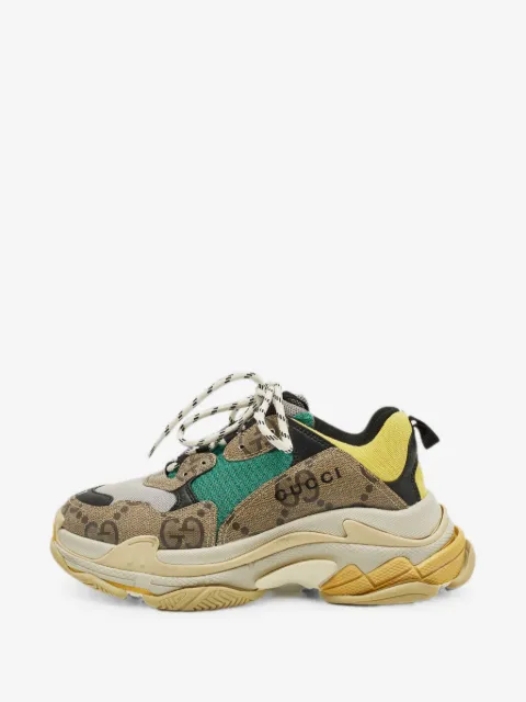 Gucci Pre-Owned x Balenciaga Triple S GG canvas sneakers