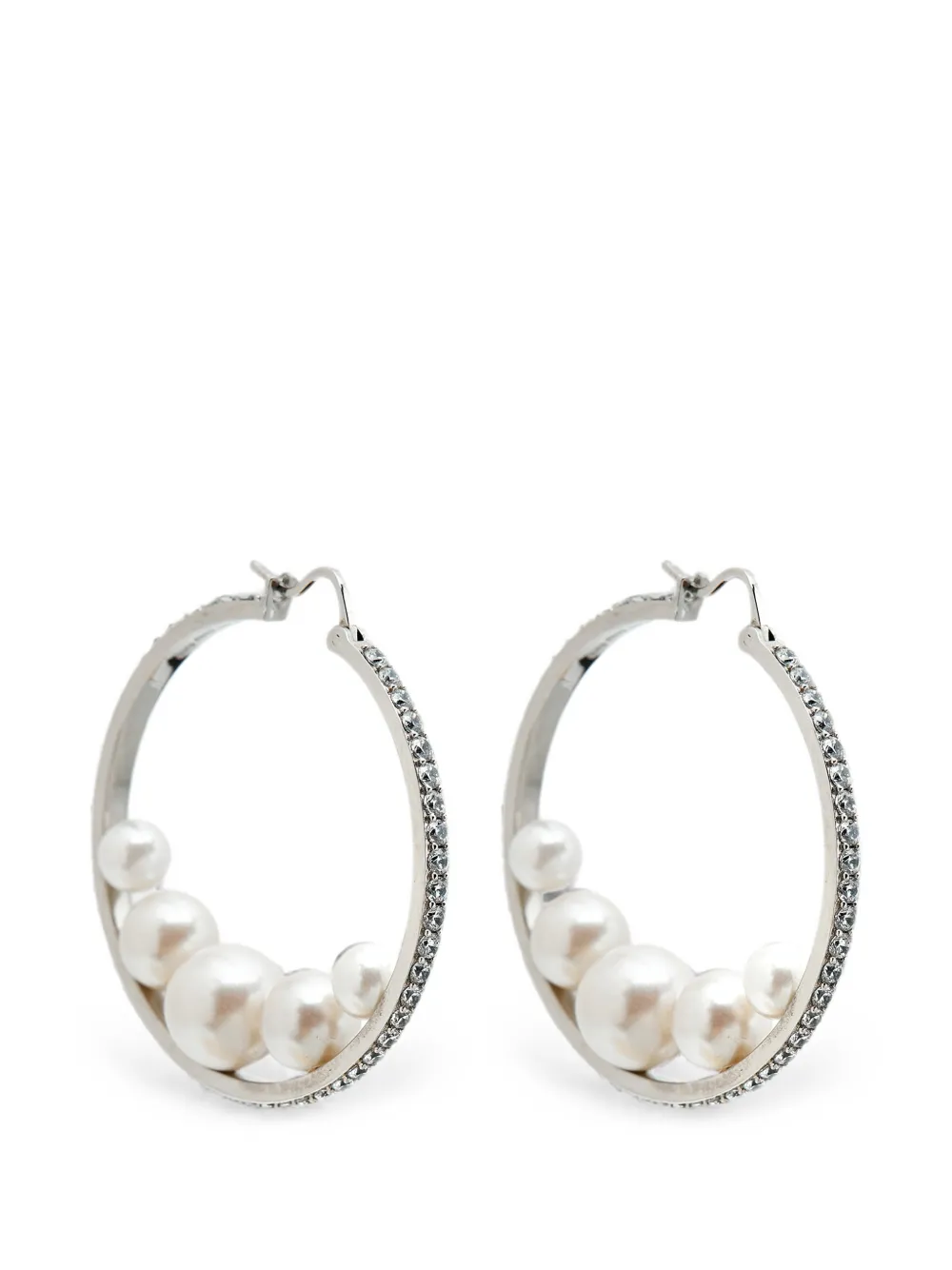 Miu Miu Pre-Owned Orecchini a cerchio con perle sintetiche - Argento
