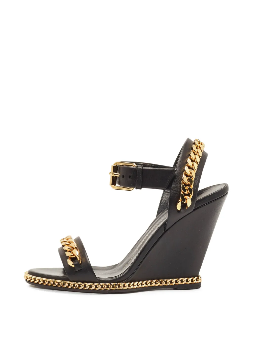 Giuseppe Zanotti Vintage chain-link wedge sandals - Nero