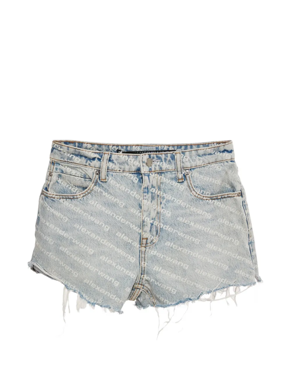 Alexander Wang Bite logo-print denim shorts - Blu