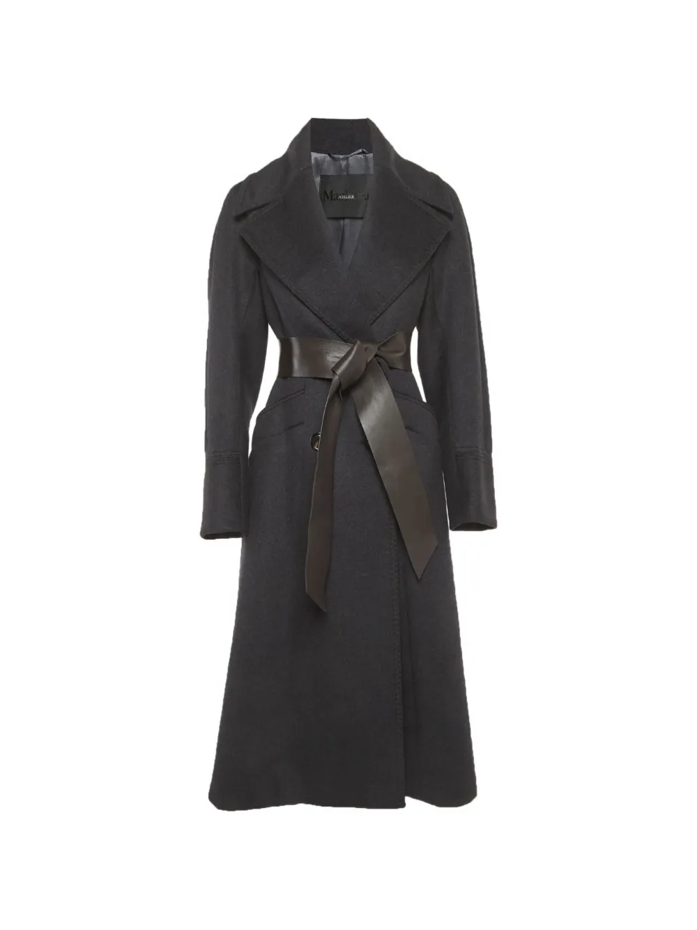 Max Mara Cappotto doppiopetto Atelier con cintura - Nero