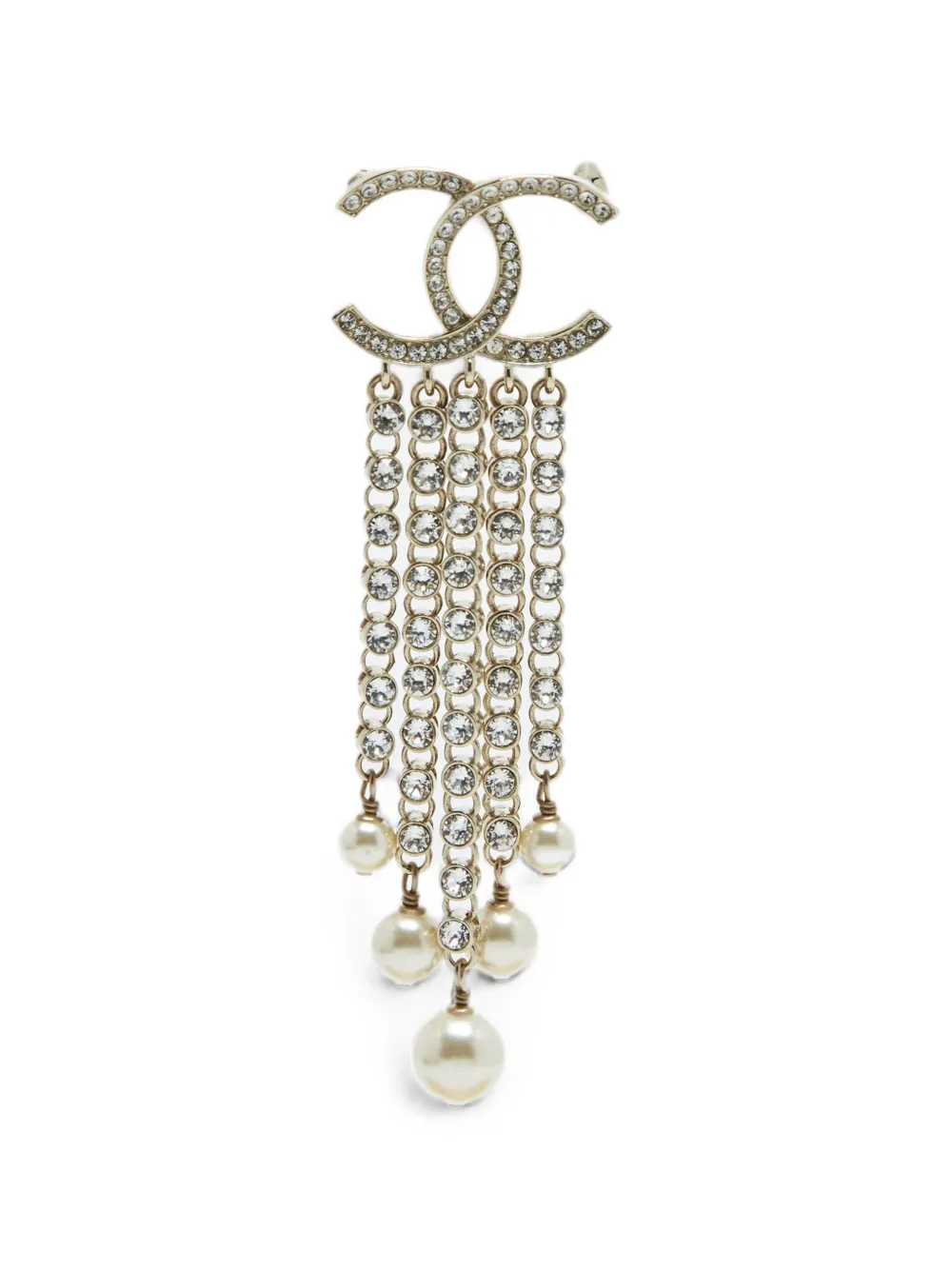 CHANEL Pre-Owned CC faux-pearl brooch - Oro